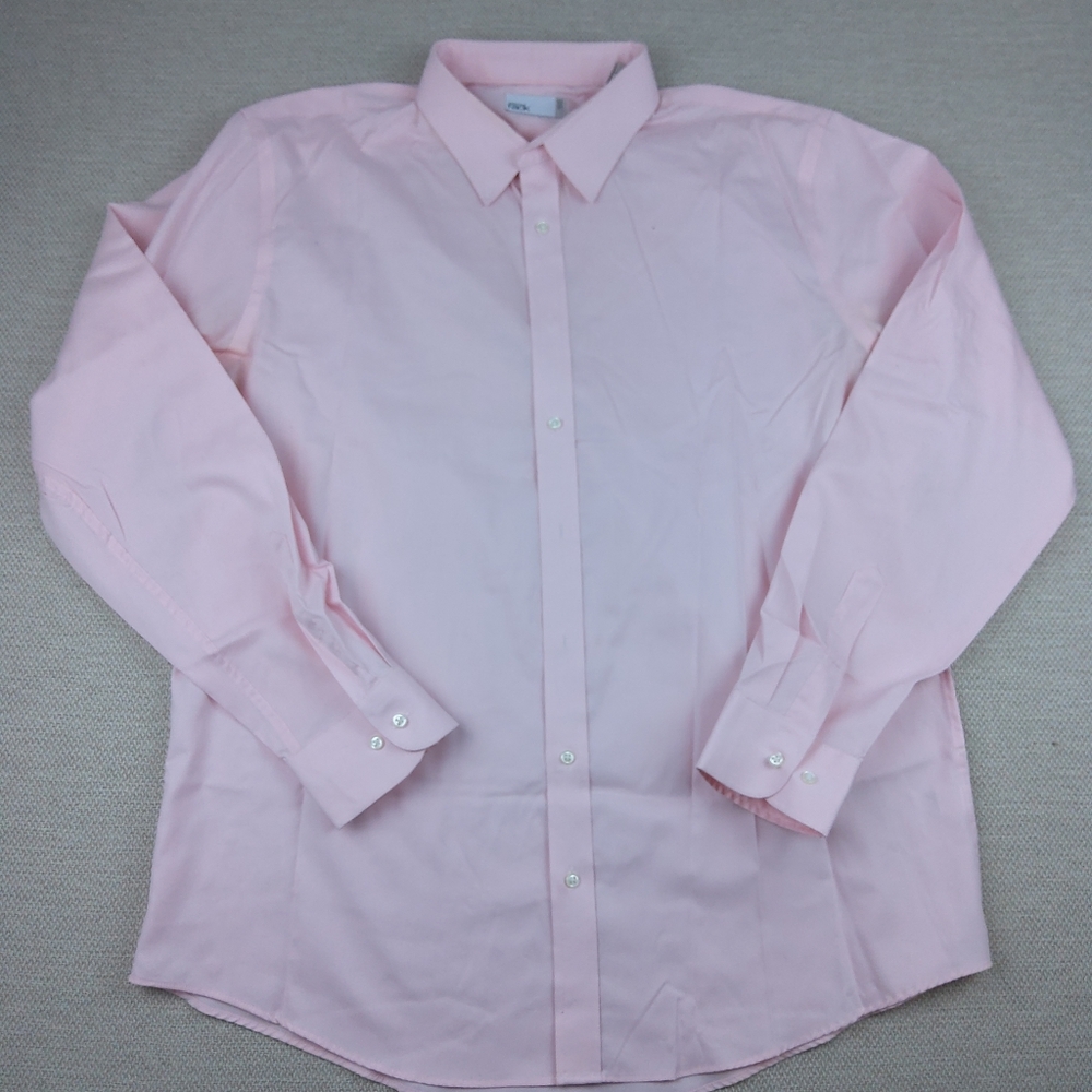 Nordstrom Rack L/S Trim Fit, Non Iron Shirt, Pink, Mens 17.5/36